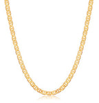 Barzel 18K Gold Plated Mariner Chain Necklace for Women, Flat Marina - Made in Brazil - color: 5MM Gold, size: 24 Inches