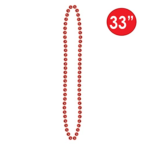 Party Beads - Small Round - size: 12-Pack, style: Red (12-Pack)