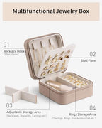 VLANDO Bridesmaid Proposal Gifts - Travel Jewelry Case, Small Travel Jewelry Organizer Box for Girls Women - Toffee - color: Toffee