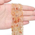 70pcs Natural Yellow Aventurine Stone Beads，4x6mm Egg Shape Loose Gemstone Beads for Jewelry Making Design Earring Necklace - color: yellow aventurine