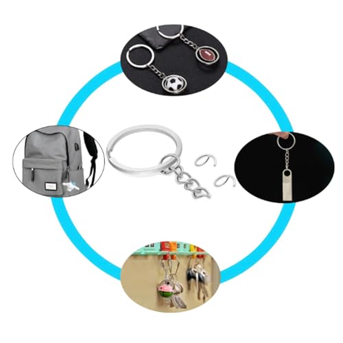 100Pcs Keychain Key Ring with Chain Bulk Split Key Chain,1.1 Inch Key Chains Parts with Open Jump Ring Connector for Jewelry Making Crafts (White K) - color: 100Pcs White K