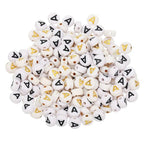 HARFINGTON 200 Pcs 4x7mm Acrylic Letter Beads, Round White Alphabet Beads Letter A, Alphabet Spacer Beads for Jewelry Making Bracelets Necklaces - style: Letter A