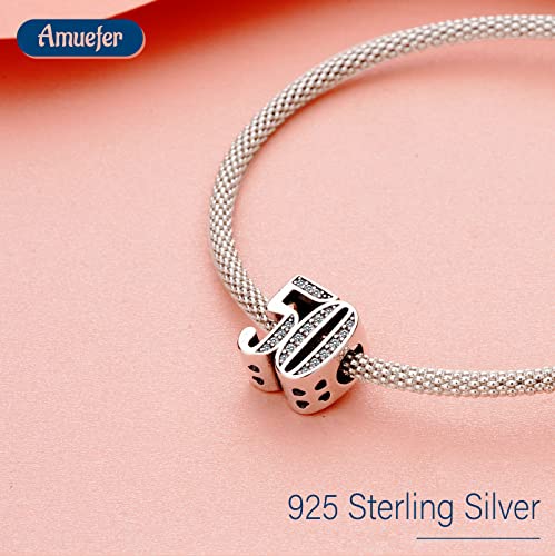 Mothers Day Birthday Number Love Family Friendship Graduation Auntie Grandma Dad Mom Charms for Pandora Bracelets Necklaces, Gifts Women, for Anniversary Valentines Christmas - style: Number 50 Charm Silver