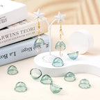 FASHEWELRY 10pcs Glass Flower Cone Beads - 21mm Cyan Jellyfish Beads for Wind Chimes & Jewelry Making - color: 21mm，Dark Cyan