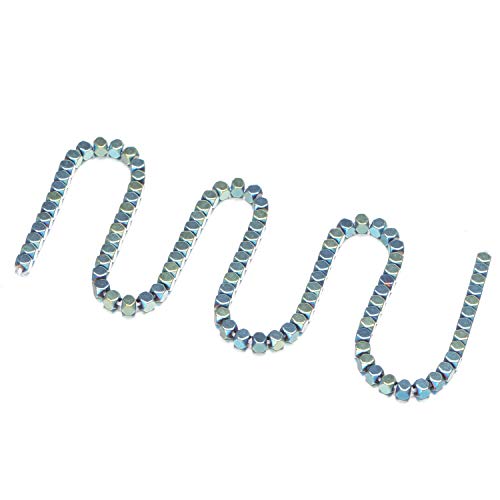 AD Beads Natural Hematite Gemstone Faceted Square Cube Loose Beads 16" 2x2mm 4x4mm (4x4mm, Metallic Green) - color: Metallic Green, size: 4x4mm