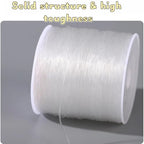 0.5mm Elastic String Cord,Sturdy Crystal Stretch String for Beading,Bracelets Jewelry Making,Necklaces,Fishing Rope and Crafts(328FT/Transparent White/S) - size: Small