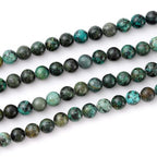 6mm 60pcs DIY Natural African Turquoise Stone Beads Round Healing Crystal Gemstone Loose Beads for Jewelry Making Handmade Bracelet Necklace - color: African Turquoise, size: 6mm