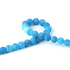 100Pcs Natural Stone 6mm Blue Frosted Spider Net Agate Round Loose Gemstone Energy Healing Beads Hole Size 1mm DIY Smooth Beads for Bracelet Necklace Jewelry Making - color: Frosted Spider Net Agate, size: 6mm