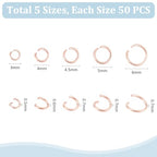 UNICRAFTALE 250pcs 3/4/4.5/5/6mm Open Jump Rings Rose Gold Jump Rings Stainless Steel Round O Rings Connectors for Chainmail Jewelry Bracelet Necklace Making - color: Rose Gold