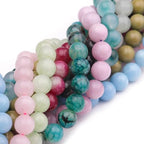 6mm Natural Stone Beads 65pcs White Jade Jasper Polished Round Smooth Crystal Loose Gemstone Beads for Jewelry Making DIY Bracelet Necklace Earring Crafts Supplies - color: White Jade 6mm-65pcs