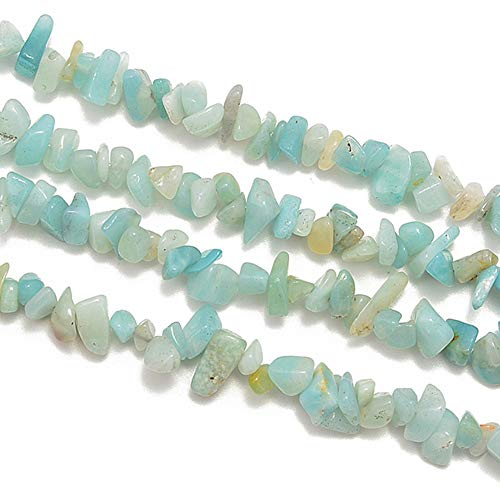 Gemstone Chips Natural Amazonite 3-5mm Healing Crystals Waist Bracelets Necklace Kit Irregular Stone DIY Crafts Design Jewelry Making Approxi 32 inch - color: Amazonite Chips