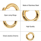 DanLingJewelry 200 pcs 304 Stainless Steel 19 Gauge Open Jump Rings 5mm for Jewelry Making DIY Golden Color - color: 200 pcs - ф5mm δ 1mm - Golden