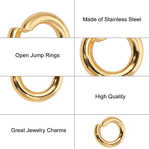 DanLingJewelry 200 pcs 304 Stainless Steel 19 Gauge Open Jump Rings 5mm for Jewelry Making DIY Golden Color - color: 200 pcs - ф5mm δ 1mm - Golden