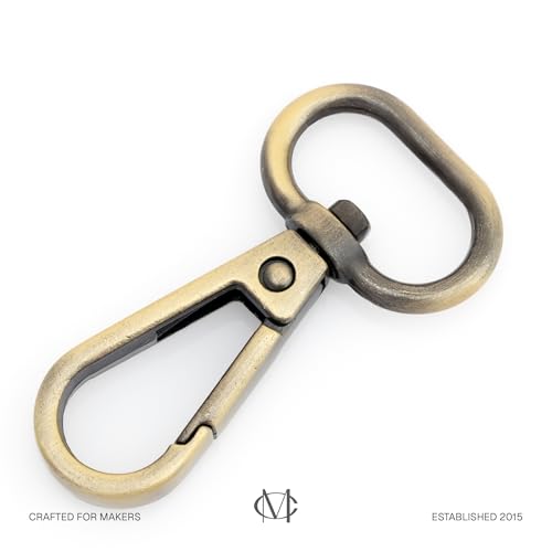 CRAFTMEMORE Snap Hook Swivel Push Gate Lobster Clasps Fashion Clips Purse Making FS10 Pack of 10 (Brushed Brass, 3/4 Inch) - color: Brushed Brass, size: 3/4 Inch
