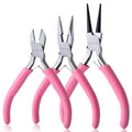 Mini Jewelry Pliers Set 3 Pcs Jewelry Making Tools Pliers Kit Includes Long Nose Pliers/Round Nose Pliers/Diagonal Pliers, Wire Cutters Pliers for Jewelry Making Wire Wrapping Beading Crafts - style: Long Nose & Round Nose & Diagonal Pliers