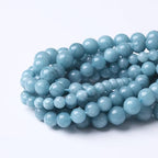 Blue Chalcedony Beads Gemstone Round Crystal Energy Jade Stone Beads for Jewelry Making DIY Bracelet Necklace 1 Strand 15.5inch 60PCS 6MM - color: Blue chalcedony, size: 6MM