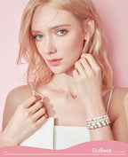 ClaBead Bracelet Making Kit - 3200Pcs Clay Beads With Gold and Letter Beads for Friendship Bracelets (Cute Pink) - color: Cute Pink