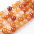 45Pcs Natural Carnelian Beads 8mm Round Natural Gemstone Beads Smooth Loose Spacer Bead for DIY Craft Bracelet Necklace Earrings Jewelry Making Supplies - color: Natural Carnelian