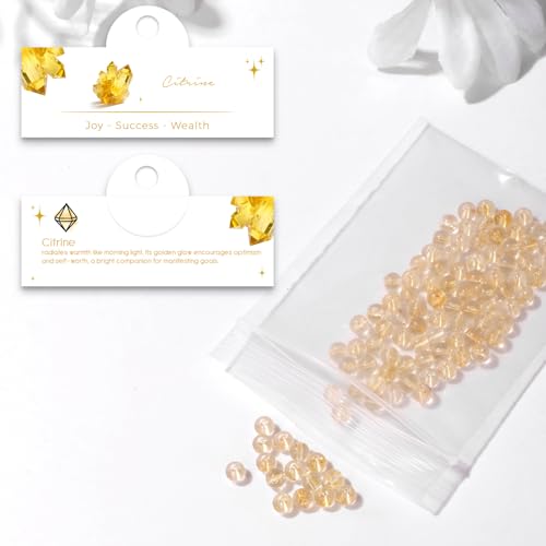 Raicegs 100pcs 4mm Citrine Beads Natural Gemstone Beads Round Loose Beads for Jewelry Making DIY Bracelets Necklace - color: Citrine, size: 4mm Round