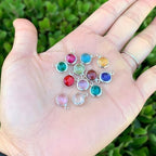Adabele 5 sets Grade A Mixed Birthstone Charm 8mm Crystal Pendant Drop Bead Sterling Silver Plated (60pcs) For DIY Craft Jewelry Making CCP21 - color: Silver, size: 8mm (0.31") - 60pcs