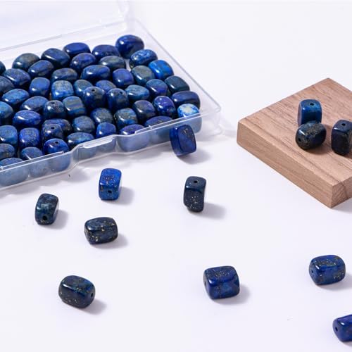 Natural Large Lapis Lazuli Cube Stone Beads 8x11mm 38cm/str Loose Semi Gemstone Stone Square Beads for Making Bracelets Necklace - color: Lapis Lazuli