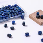 Natural Large Lapis Lazuli Cube Stone Beads 8x11mm 38cm/str Loose Semi Gemstone Stone Square Beads for Making Bracelets Necklace - color: Lapis Lazuli