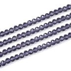 500pcs Czech Faceted Rondelle Crystal Glass Loose Beads 4mm Small Tiny Spacer Bulk Amethyst Purple for DIY Craft Jewelry Making CCR427 - color: Amethyst, size: 4mm (0.16") - 500pcs