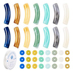 Spritewelry 121pcs/set Tube Beads Chunky Beads for Bracelets Making DIY Acrylic & Glass Beads Noodle Curved Beads Bangle Acrylic Tube Beads for Jewelry Making Earring Necklace Crafts Kits - color: Mixed Color-3