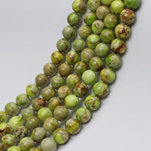 MJDCB 6mm Fruit Green Imperial Jasper Gemstone Beads Round Loose Stone Bead for Jewelry Making Bracelets Necklaces - color: Fruit Green Imperial Jasper, size: 6mm