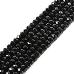 6mm Natural Black Spinel Faceted Rondelle Loose Beads 16 Inch - color: Black Spinel