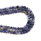6mm Faceted Natural Blue White Sodalite Stone Beads Coin Disc Gemstone Spacer Beads for Jewelry Making DIY Bracelet Necklace - color: Blue White Sodalite