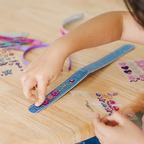 Melissa & Doug Design-Your-Own Jewelry-Making Kits - Bangles, Headbands, and Bracelets DIY Jewelry, Decorate with Stickers, Bracelet and Headband Crafting Set for Kids Ages 4+