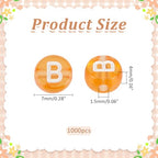 1000Pcs Transparent Letter Beads Acrylic Mixed Alphabet Beads Flat Round Disc Spacer Bead White Alphabet Pattern Loose Bead for Bracelet Necklace Jewelry Making 7x4mm Dark Orange - color: Dark Orange