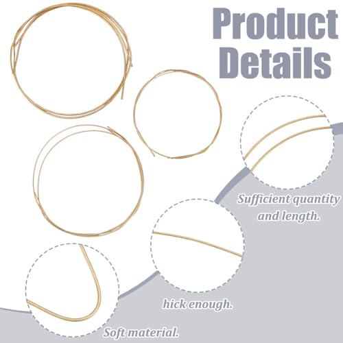WEBEEDY 6 Pcs 9.8FT Jewelry Solder Wire 20/18/15 Gauge Brass Copper Metal Soldering Wire for Gold Silver Welding Jewelry Making Craft Christmas Decoration, 0.8/1.0/1.5mm