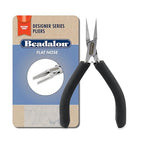Beadalon Designer Series Flat Nose Pliers, Black Vinyl-Free Grips, Stainless Steel, Box Joint, Double Leaf Springs, 4.75 in - color: Black, style: Flat Nose