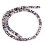 GEM-Inside 2x6mm Natural Webbed Black Picasso Jasper Stone Agate Heishi Disc Rondelle Spacer Beads for Jewelry Making Full 15" Strand Energy Stone Healing Power Crystal - color: Black Picasso Jasper