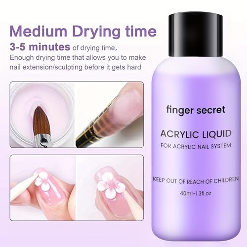 Basic Acrylic Nail Kit,Acrylic Powder and Liquid Set,AcrylicS NailS Liquid,3Colors NailS AcrylicS Powder Kit with Manicure Tools for Beginner Nail Art Manicure DIY (A2)