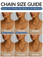Jewlpire 3mm Flat Link Chain 18K Gold Plated/Black/Silver Chain Necklace for Women, Non-Fading Women's Chains Necklace 16 18 20 22 24 26 Inch - color: 03 - 3mm Black, size: 20 Inches