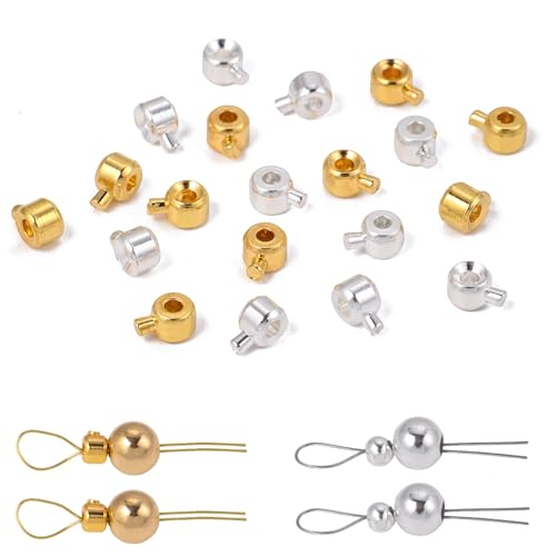Songxi 60pcs Round Mixed Stopper Crimp Beads for Jewelry Making, 4.7x3.1mm Brass End Caps for Bracelet Necklace Earring, Art and Crafts, Loose - color: Mix-Round, size: 4.7x3.1mm