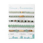 5Pcs Crystal Bracelet for Women Spiritual Natural Stone Bracelet Set Stackable Beaded Bracelets Healing Crystal Bracelet Gemstone Bead Bracelet Beaded Stretch Bracelets for Women - style: Jade
