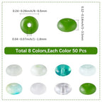 SUNNYCLUE 1 Box 400Pcs 8 Colors Glass Seed Beads Green Glass Beads Bulk 6mm Flat Rondelle Transparent Glossy Loose Spacers for Crafts DIY Bracelets Necklaces Phone Chain Jewelry Making Supplies Adult - color: Green, Transparent, White