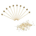 PATIKIL 100Pcs Rose Gold Ball Head Pins Jewelry Making 24 Gauge 18mm Wire Head Pins Brass Round Ball Head Pins Metal End Head Pins for DIY Craft Necklaces Bracelets Earrings - color: Rose Gold, size: 18mm