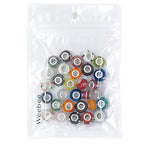 Weebee Murano Glass Beads Large Hole Glass Beads European Lampwork Spacer Charms Bead Silver Plated Cores Bracelet Charm for DIY Crafts Jewelry Making 50 Pcs Mixed