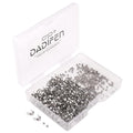 304 Stainless Steel Crimp Beads 2.0mm and End Caps 3.2x6.3mm Set 200pcs for Jewelry DIY Making and Repairing - color: Crimp Beads and End Caps Set, size: 2.0mm and 3.2x6.3mm