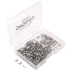 304 Stainless Steel Crimp Beads 2.0mm and End Caps 3.2x6.3mm Set 200pcs for Jewelry DIY Making and Repairing - color: Crimp Beads and End Caps Set, size: 2.0mm and 3.2x6.3mm