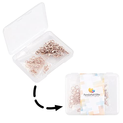 PandaHall 60 pcs 5mm 304 Stainless Steel Jump Rings with 30 pcs Lobster Claw Clasps for Earring Bracelet Necklace Pendants Jewelry DIY Craft Making, Rose Gold - color: Rose Golden-90 pcs, size: 5mm Jump Rings