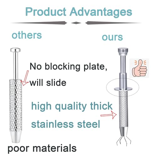 QWALIT Piercing Taper Threadless Insertion Tool - Titanium Labret Pin 16g, 18g, 20g - color: 21 - Silver Ball Grabber Tool+Ball