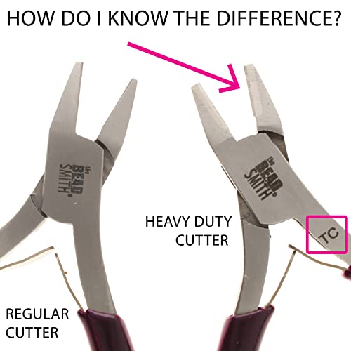 The Beadsmith Flush Cutters – 5.25-Inches (133 mm) Jewelry-Making Tool w/Tungsten Carbide Blades, PVC Comfort Grip, & Double-Leaf Springs