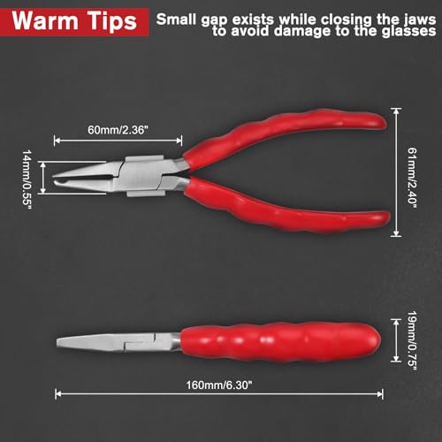 6 Inches Nose Pad Plier Adjusting Eyeglass Arms Frame Eyeglasses Repairing Plier Stainless Steel Optical Hand Tool Frames Clamp Repair Tool with Screwdriver and Glasses Cloth - style: Nose Pad Plier