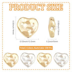 1 Box 200PCS Plastic Heart Shaped Beads with Small Holes Gold Silver Handmade Spacer Loose Platinum Hearts Shape Bead Charms Bulk for Jewelry Making Necklaces Bracelets Diy Craft Supplies - style: Heart